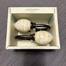 Cynthia Rowley Curtain Tie Backs, Mother Of  Pearl Curtain Hooks Holders Tieback