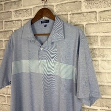 Peter Millar Crown Crafted Light Heather Blue Performance Golf Polo Mens 2XL