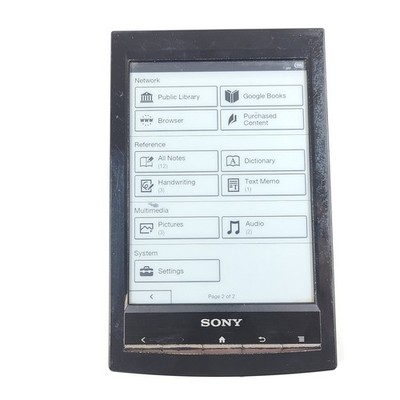 Sony Reader PRS-T1 eReader eBook Reader  - 2GB, 6in, Wi-Fi - Black