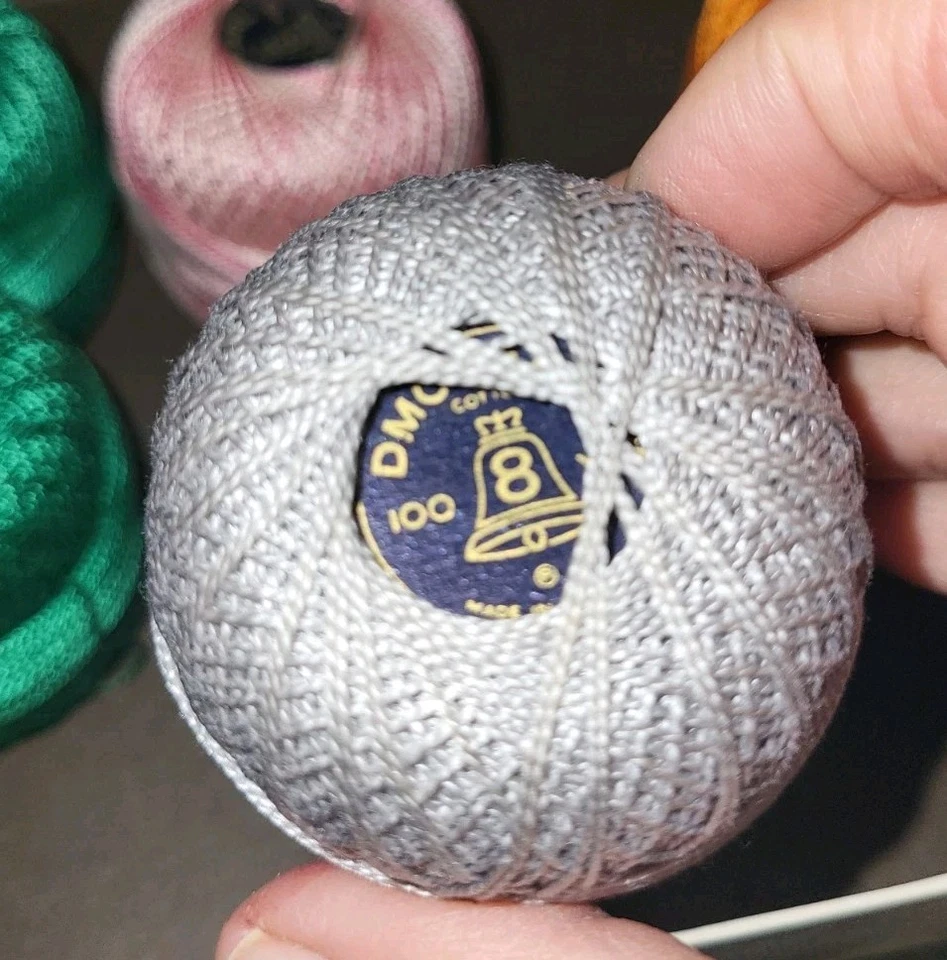 Vtg 9 DMC Pearl Cotton 100YDS Thread Balls Size 8 Assorted Colors Made in France - Image 4 of 4