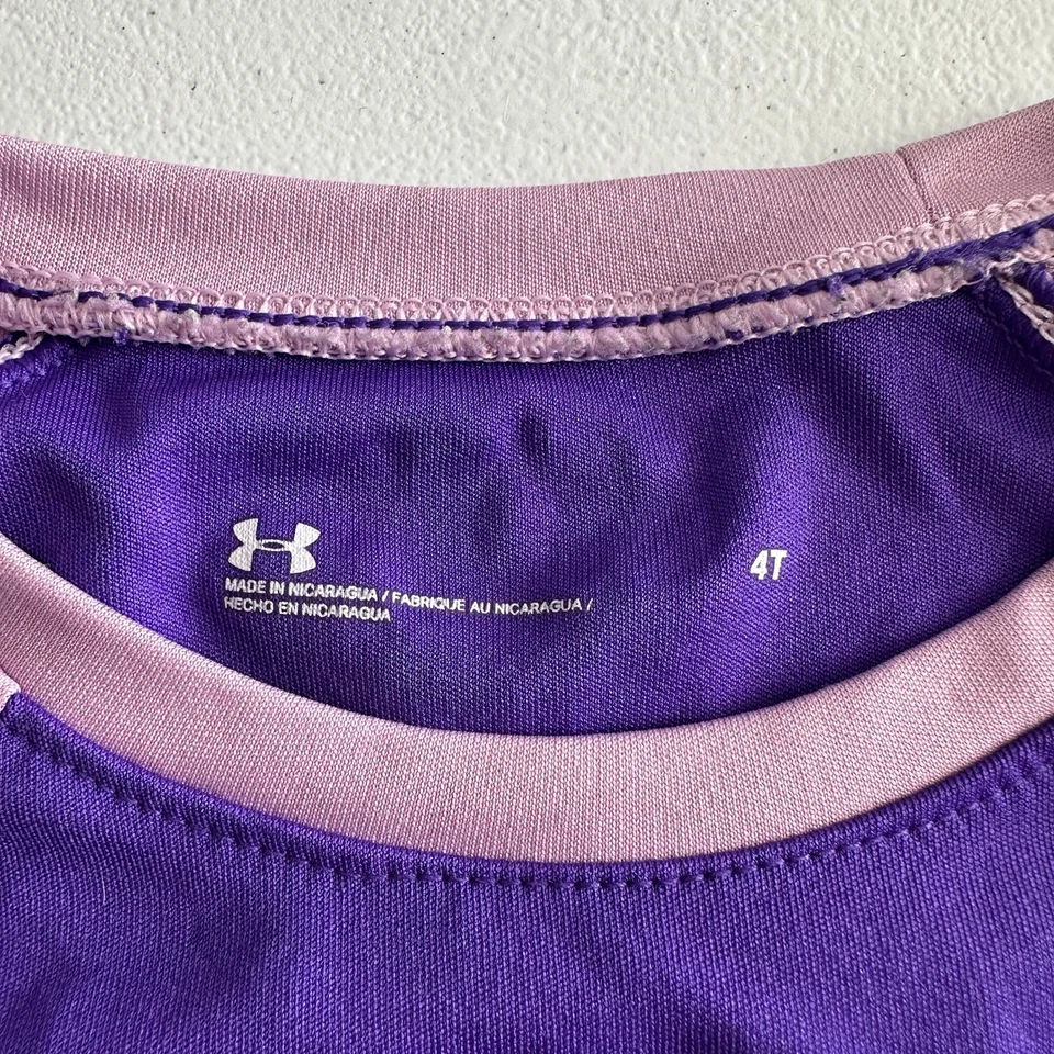 Under Armour девочек 4T фиолетовый мечта сумасшедший большой длинным рукавом Activewear рубашка - Изображение 2 из 4