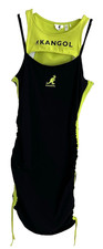 Kangol x H&M Size M Black Green Bodycon Dress Y2k Sporty Tiktok Chic