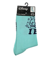 Disney Stitch Mens Size 9-13 Teal Blue Stitch Novelty Graphic Crew Socks 1Pk