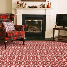 jinchan Knit Look 5 apos; x 7 apos; Rectangular , Red/Ivory