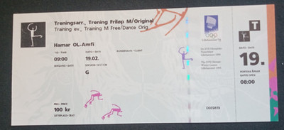 Orig. Ticket Olympische Winterspiele LILLEHAMMER 1994 - 19.02. EISKUNSTLAUF  !!