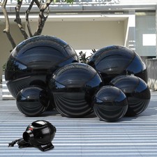 Yescom 6PCS Big Shiny Inflatable Mirror Ball Set with Electric Pump Black