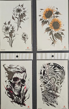 4 Sheets Premium Quality Middle Half Arm Temporary Tattoos For Men  Women 130