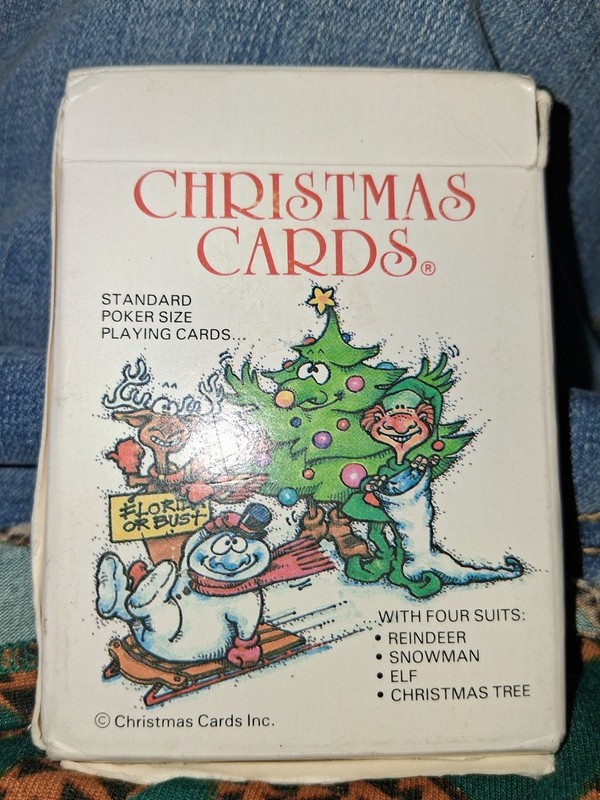 Vintage 1986 CHRISTMAS Playing Cards Complete Standard Poker Size Novelty great