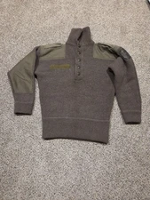 VTG 1983 Austrian Military Army Men's Olive Heavy Wool Sweater - Size Large