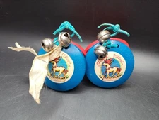 Vintage Knotts Berry Farm Fiesta Village Wood Castanet  w/ Bells Made in Japan