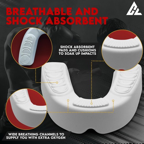 Moldable Adult Sports Mouth Guard w/Vented Case | Breathable Custom Fit Mouth... - Picture 3 of 6