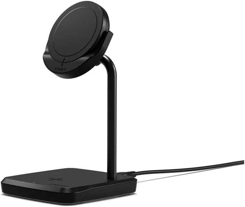 Cygnett ChargeBase 2-in-1 Magnetic Wireless Charging Stand, Qi2 Compatible Black - Image 2 of 4