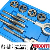 Gewindebohrer Satz Gewinde Schneider Set M3-M12 Bohrer Windeisen Halter 16-Tlg
