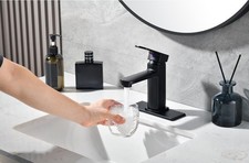 Black Bathroom Tap Single Lever Mixer Faucet with Soft Water Flow Design