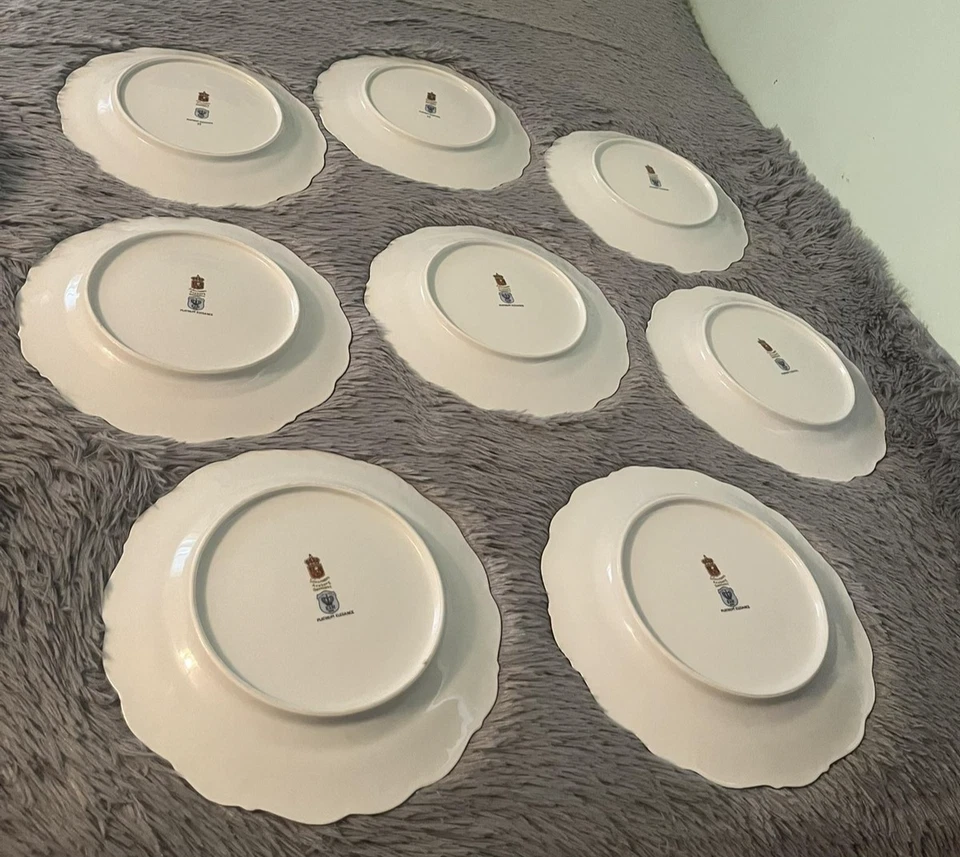 Juego de 8 platos de cena Schumann Arzberg Platino Elegancia Alemania Platino Borde Foto 3 de 4