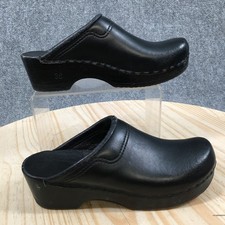 Sanita Original Womens 36 Black Leather Slip On Comfort Nursing Clogs Denmark