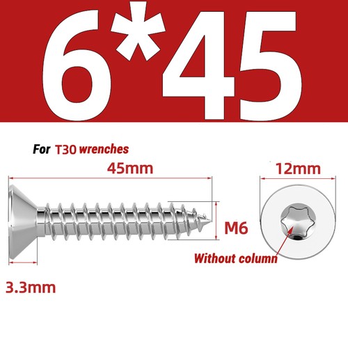 2mm 2.3mm 2.6mm 3mm ~ 6mm Torx Countersunk Fully Threaded Chipboard Wood Screws - Picture 97 of 100