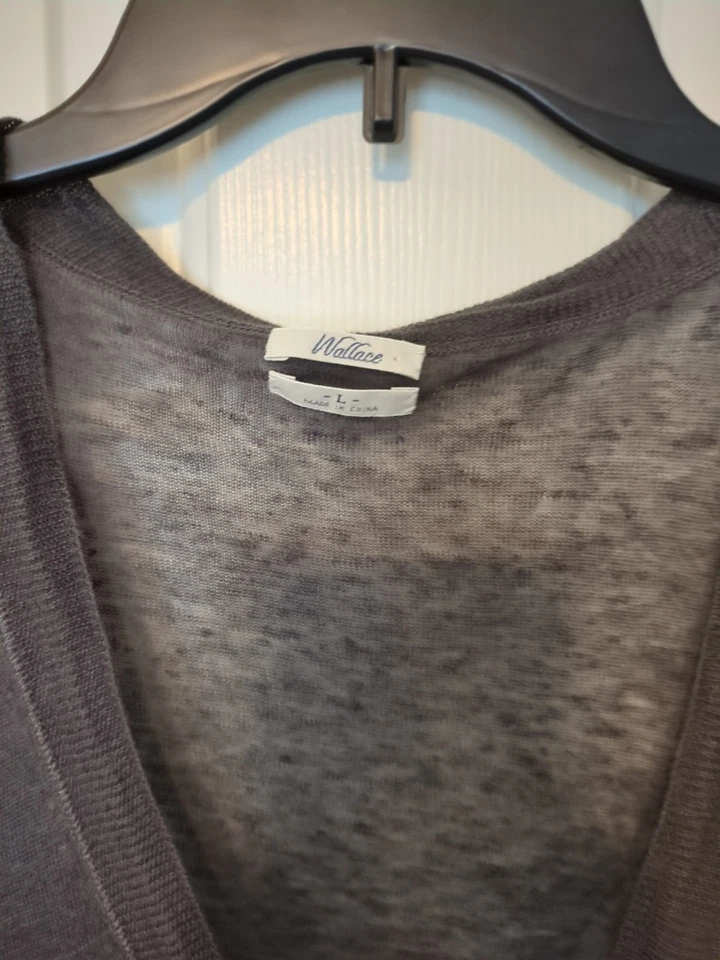 Cárdigan Suéter Chaleco Madewell Wallace Susurro con Volantes Tejido Manga Corta Talla L Foto 2 de 4