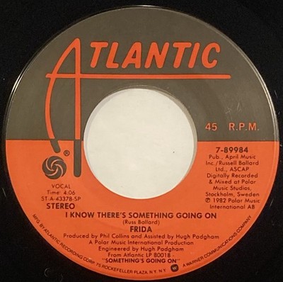 Frida   I Know There's Something Going On   Atlantic - 7-89984   1982 45 RPM 7''