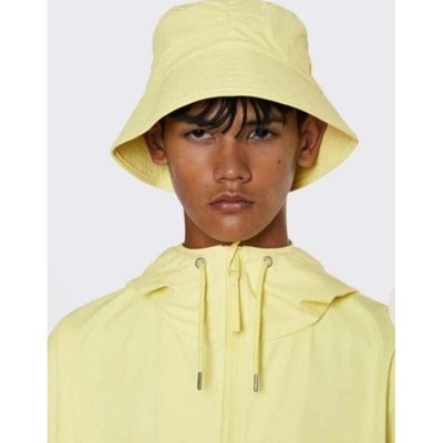 RAINS Bucket Hat Waterproof Rain Sun Lightweight Unisex Yellow XS-M Festival
