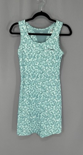 Columbia Kleid XS blau Tank PFG geometrisch Midway Bay belüftet Omni Freeze Outdoor