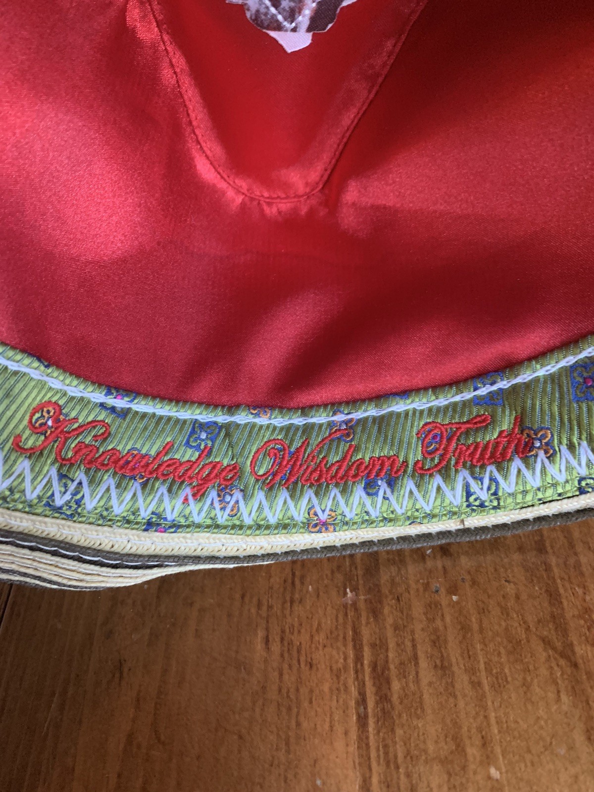 Robert Graham Paper Straw Fedora Hat Tan Black Colorful Silk Band Sz L/XL Derby