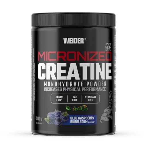 Creatine Weider poudre micronisée pour la performance musculaire saveur framboise 300g