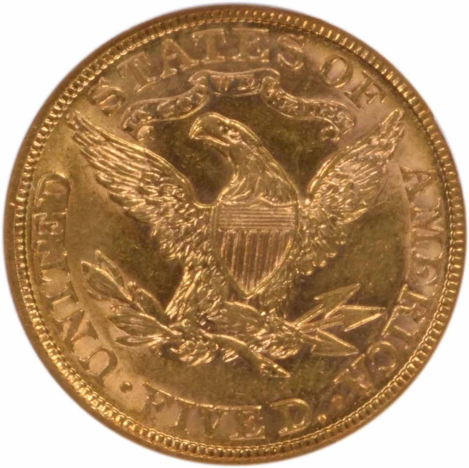 Cabeza Liberty 1908 $5 oro MS61 NGC Foto 4 de 4