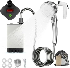 Portable Shower for Camping, Rechargeable Electric Camping Shower Pump with Batt