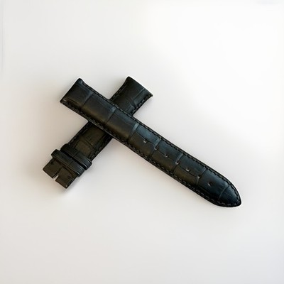 Jacques Lemans 19mm Genuine Alligator Watch Strap - Black (Matte)