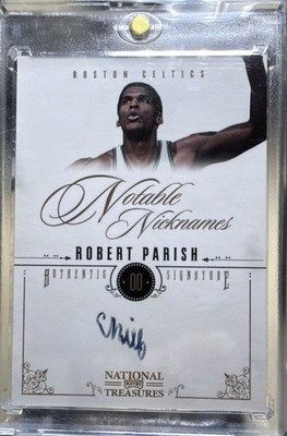 2010-11 National Treasures Notable Nicknames Signatures Robert Parish 50/99