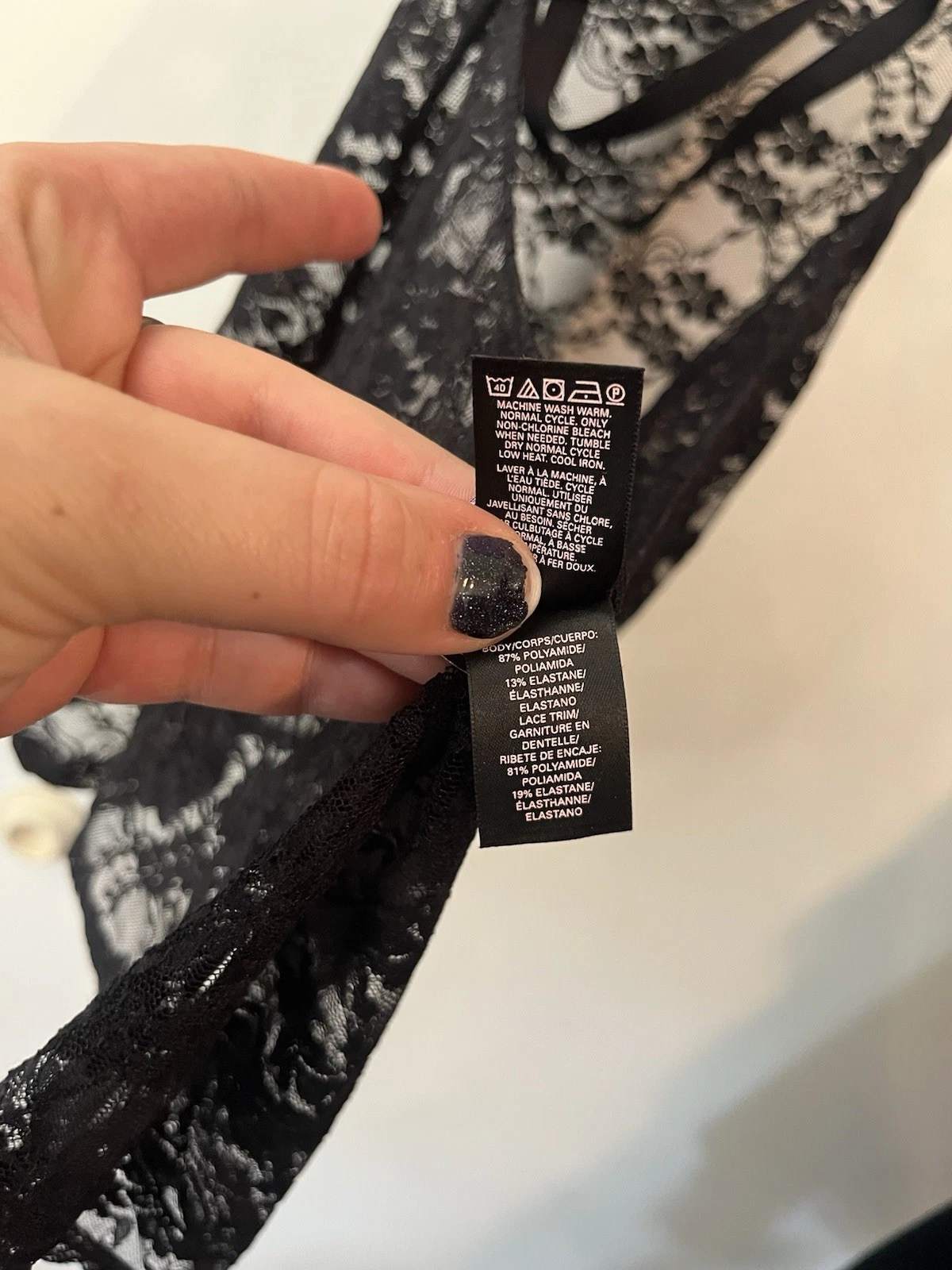 UNDERCOVER Abito lingerie Victorias Secret nero pizzo reggicalze collo schiena bassa spalline sexy