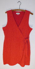 Madewell Texture & Thread Crosshatch Side-Tie Dress L Orange