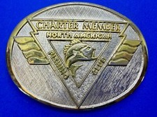 Charter Member North American Fishing Club Member 24K Gold Rhodium Belt Buckle