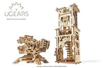 UGEARS Turmbalista, 3D Puzzle, Holzmodell, mit Antrieb