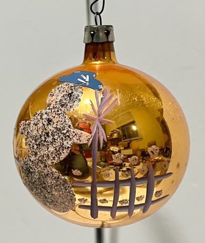Vintage Quecksilberglas handbemalt Weihnachtsschmuck Schneemann ~ Polen ~ 2-1/2" - Bild 5 von 8