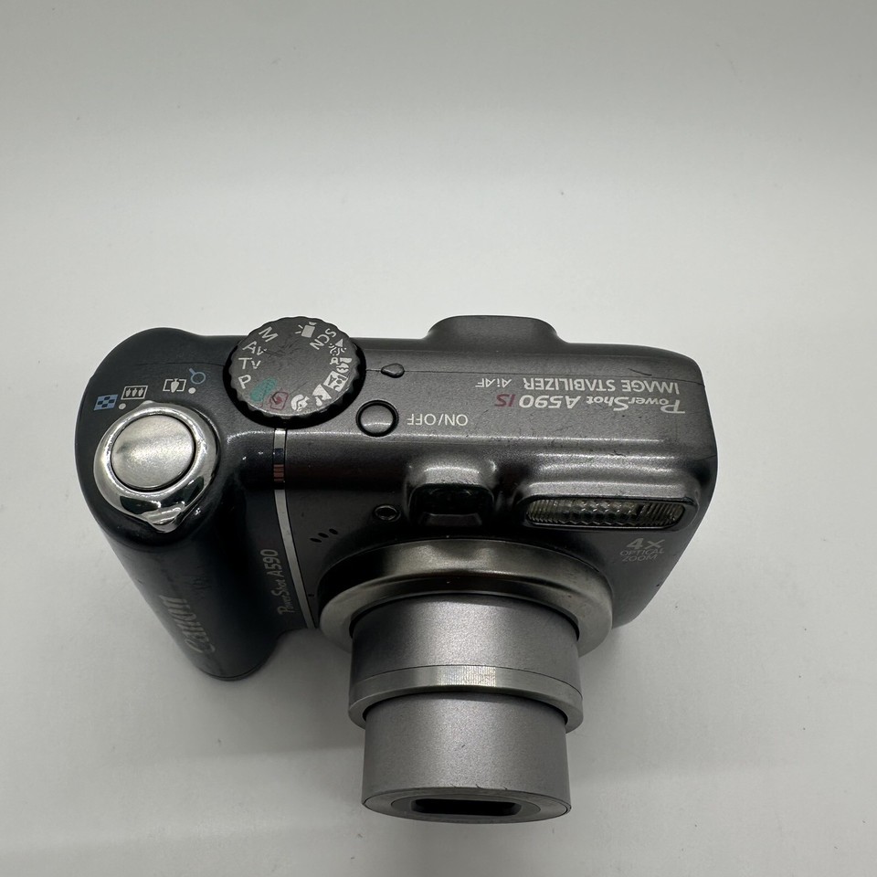 Canon PowerShot A590 IS 12.1MP Digital Camera Silver & Black