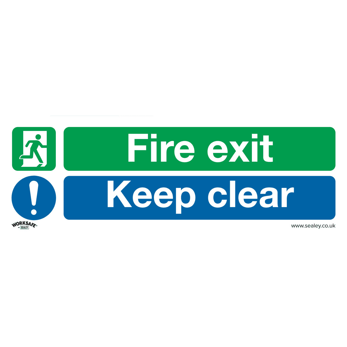 Sealey SS32P10 Safe Conditions Safety Sign - Fire Exit Keep Clear (Large) -