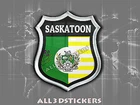 3D Emblem Sticker Resin Domed Flag Saskatoon - Adhesive Decal Vinyl
