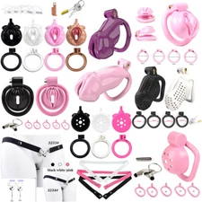 2024 Male ABS Chastity Cage Click & Lock Sissy Cage with Rings Lock Device USA
