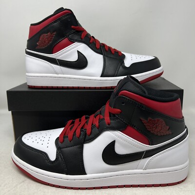 Nike Air Jordan 1 Mid Shoes White Gym Red Black Men's Sizes DQ8426-106