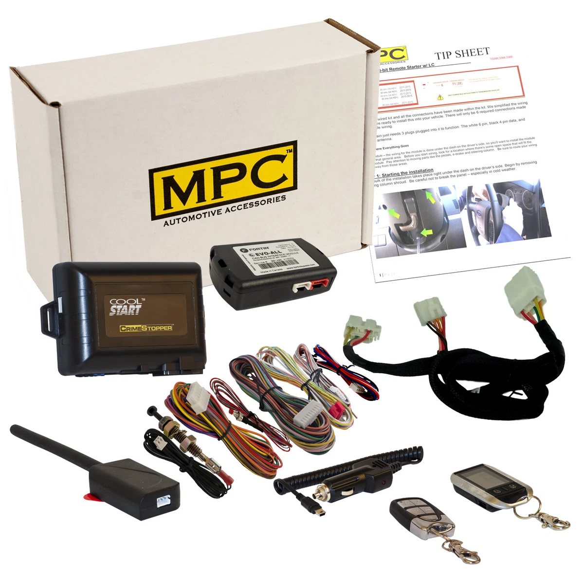 2 Way LCD Remote Start Entry Kit With T Harness For 2017 2018