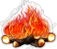 Camp Fire Campfire Flames Camping Wilderness Car Bumper Vinyl Sticker Decal 4.6"