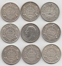 Rare George V 1927 to 1936 Silver Wreath 5/- Crown - Choose your coin / year