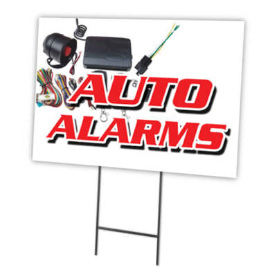 Auto Alarms Yard Sign & Stake outdoor plastic coroplast window | eBay