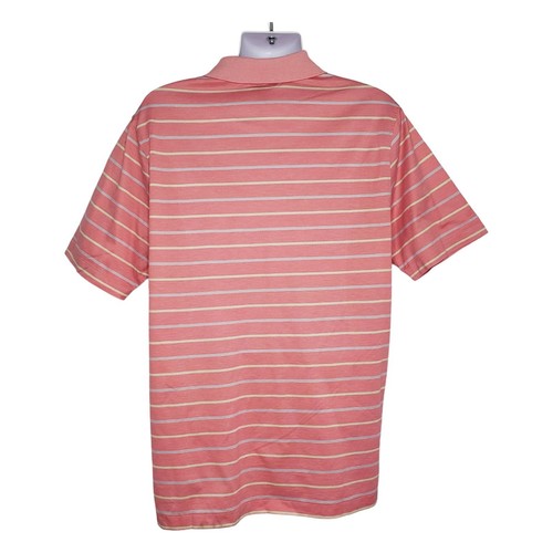 Brooks Brothers 346 Polo Golf Shirt Striped Pink Country Club Preppy Mens L - Picture 2 of 9