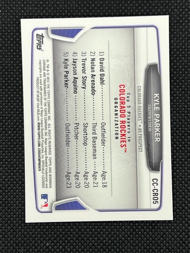 2013 Bowman Chrome Cream of the Crop Mini Refractor Kyle Parker Rockies 52422 - Picture 2 of 2