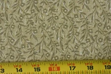 By 1/2 Yd, Vintage, Tan Flowers & Vines on Tan Quilt Cotton, B1572