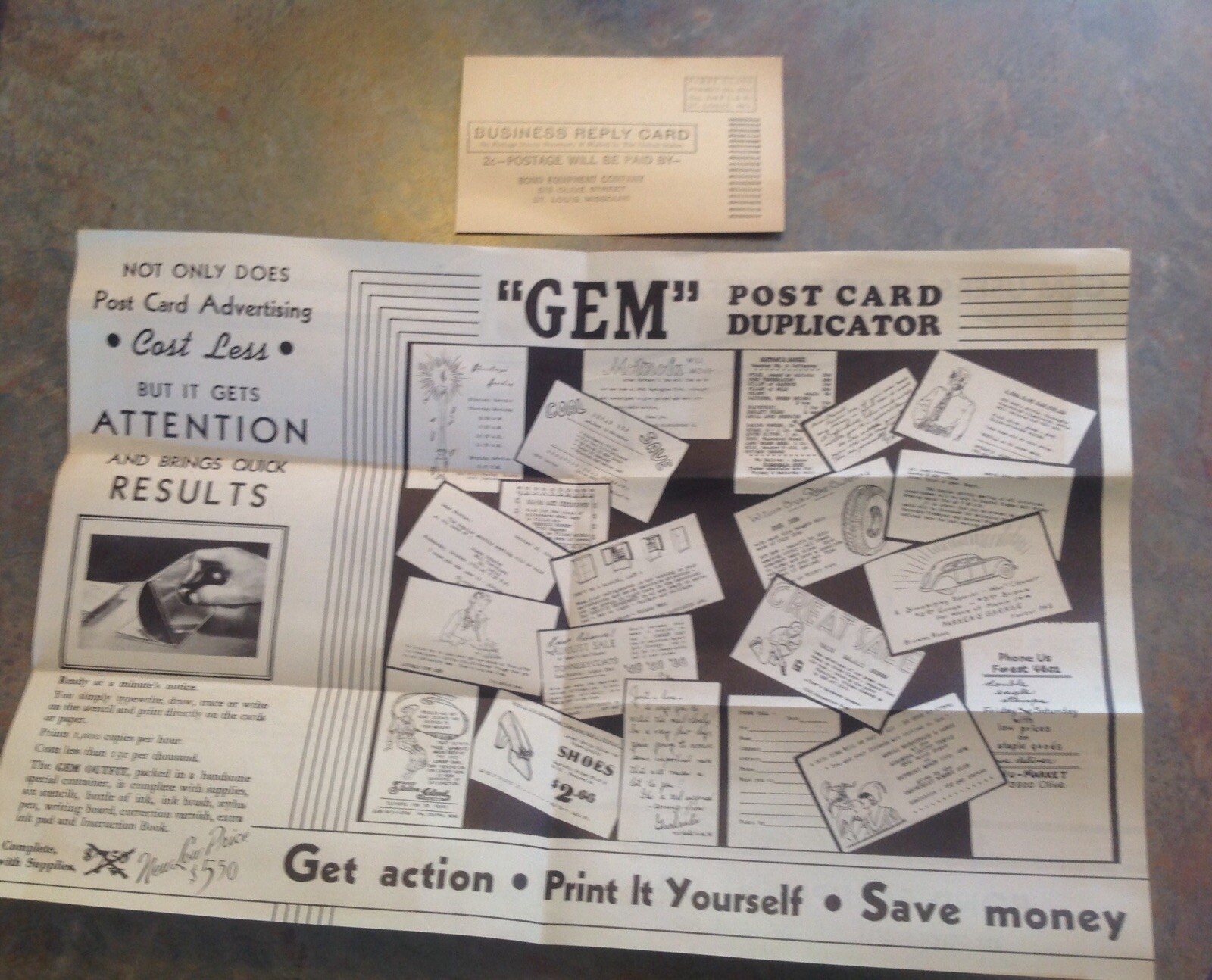 1940s Bond Equipment Co St Louis Mo Gem Post Card Duplicator Brochure eBay