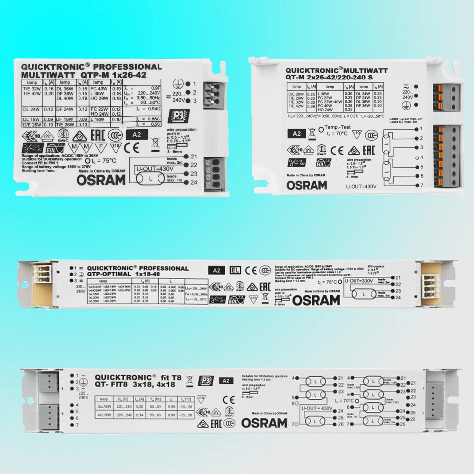 OSRAM EVG KVG elektronisches Vorschaltgerät Leuchte Multiwatt Universal QT QTP